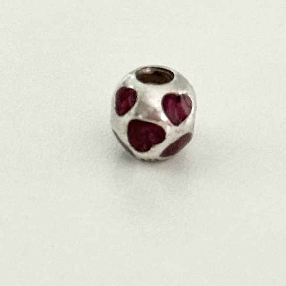 Pandora Purple Enamel Love You Heart Rare Retired Bead Charm - Picture 2 of 6